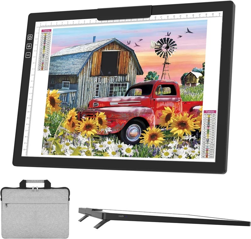 KEIWRLIGHT A4 Light Board for Tracing - Rechargeable Portable Light Pad Stepless Light 6 Levels Brightness, Lightbox for Tracing & Drawing Painting Sketching Artcraft Tracing Pad for Kid Adults W/Case - Image 1